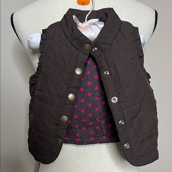 Oshkosh Kids Brown Quilted Vest with Top - Picture 7 of 10